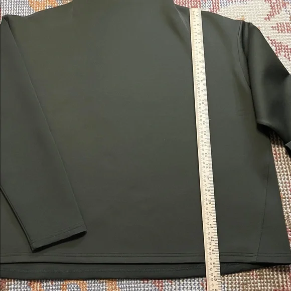 NWOT Aday Like a Boss Mock Neck Pullover Army Green Scuba Fabric Size XL - Picture 3 of 7